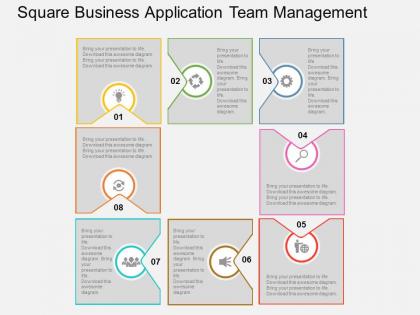 Square business application team management flat powerpoint design