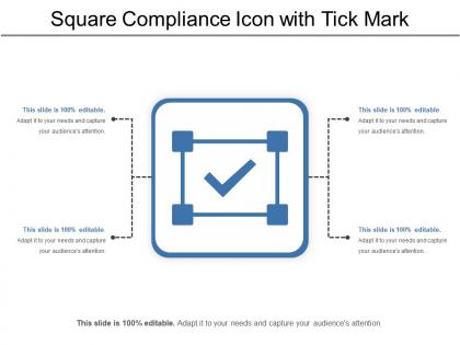 Square compliance icon with tick mark