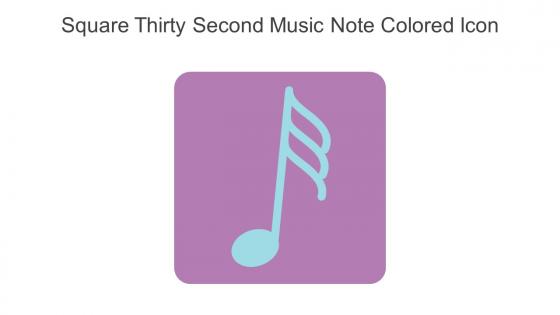 Square Thirty Second Music Note Colored Icon In Powerpoint Pptx Png And Editable Eps Format