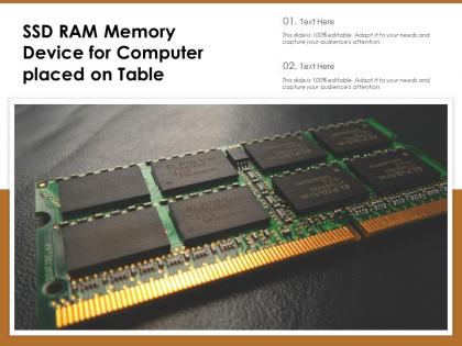 Ssd ram memory device for computer placed on table