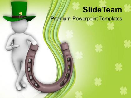 St patricks day 3d man with luck of irish celebration templates ppt backgrounds for slides