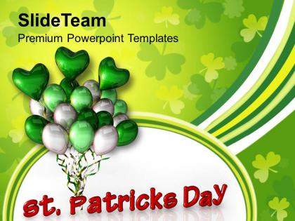 St patricks day and balloons celebration templates ppt backgrounds for slides