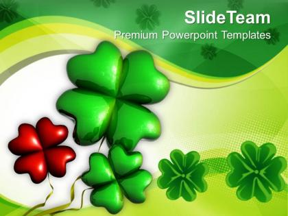 St patricks day decorations shamrock symbol leafed celebration templates ppt backgrounds for slides