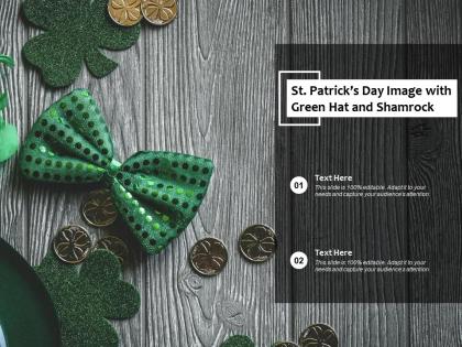 St patricks day image with green hat and shamrock