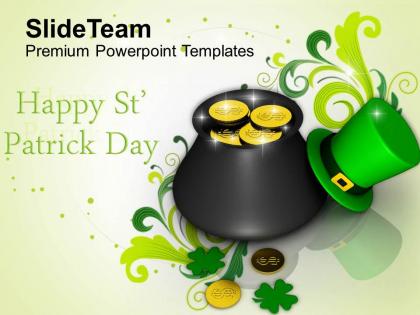 St patricks day sta elements and greetings templates ppt backgrounds for slides