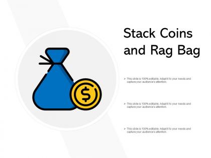 Stack coins and rag bag