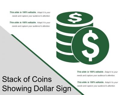 Stack of coins showing dollar sign