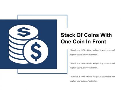 Stack of coins with one coin in front