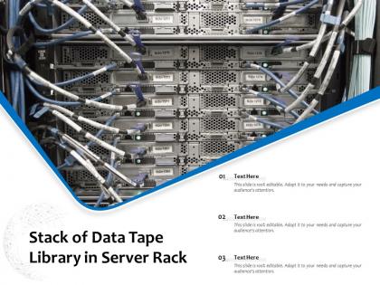 Stack of data tape library in server rack