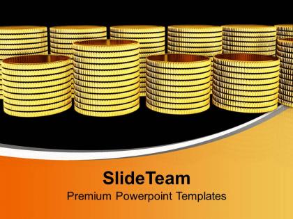 Stack of golden coins business powerpoint templates ppt backgrounds for slides 0113