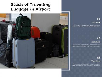 Stack of travelling luggage in airport