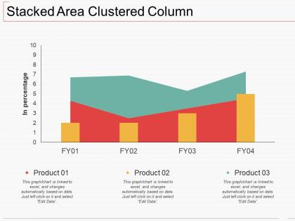 Stacked area clustered column ppt icon slide portrait