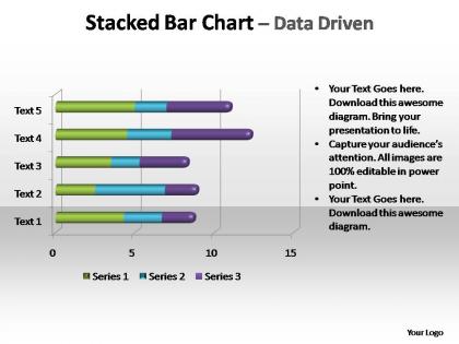 Stacked bar chart data driven editable powerpoint templates
