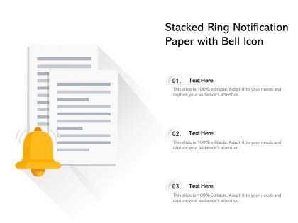 Stacked ring notification paper with bell icon