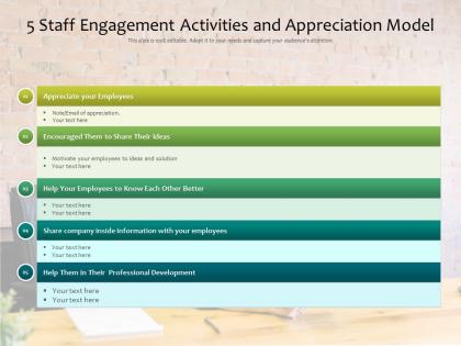 Staff engagement activities and appreciation model