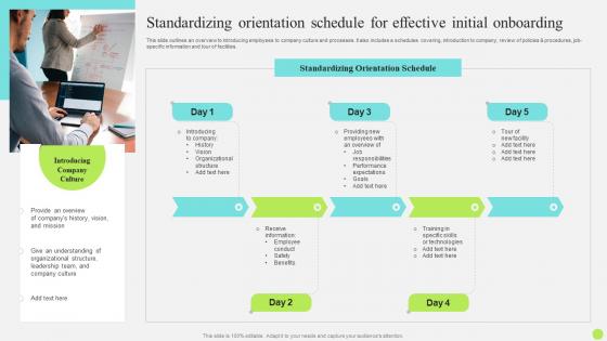 Staff Onboarding And Training Standardizing Orientation Schedule For Effective Initial Onboarding