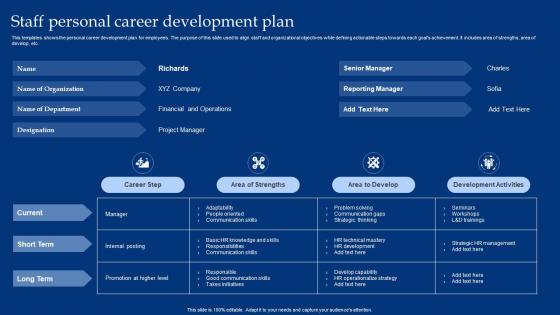 Staff Personal Career Development Plan