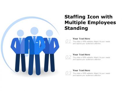 Staffing icon with multiple employees standing
