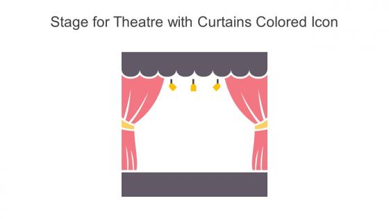 Stage For Theatre With Curtains Colored Icon In Powerpoint Pptx Png And Editable Eps Format