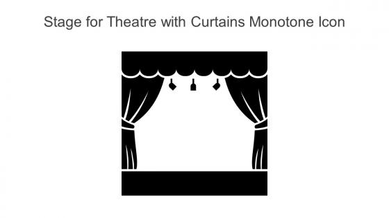 Stage For Theatre With Curtains Monotone Icon In Powerpoint Pptx Png And Editable Eps Format