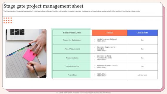 Stage Gate Project Management Sheet