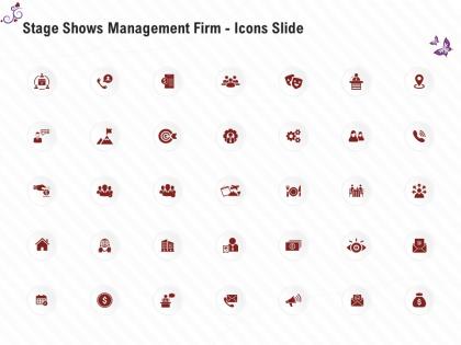 Stage shows management firm icons slide ppt graphics