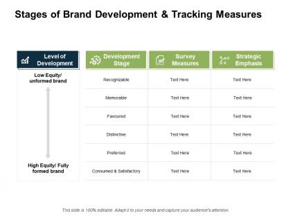 Stages of brand development and tracking measures equity ppt powerpoint presentation