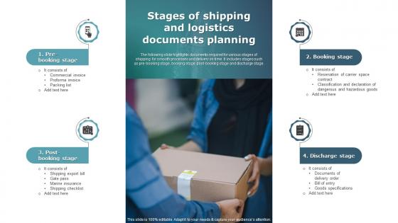 Stages Of Shipping And Logistics Documents Planning