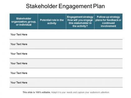 Stakeholder Engagement Plan Template Slide Team