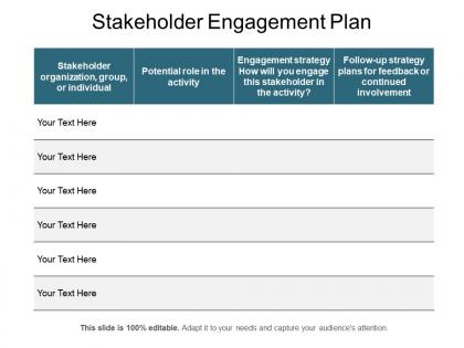 Stakeholder engagement plan
