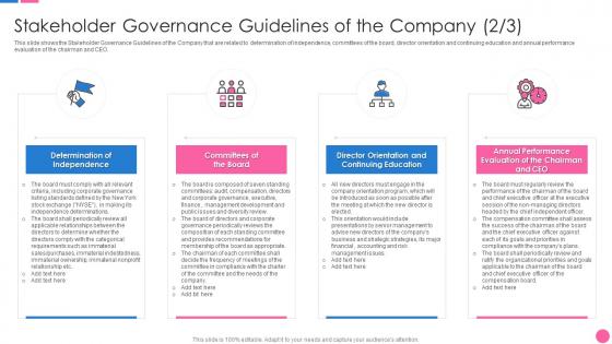 Stakeholder Governance Guidelines Stakeholder Management Analysis