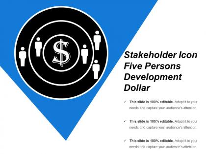 Stakeholder icon five persons development dollar