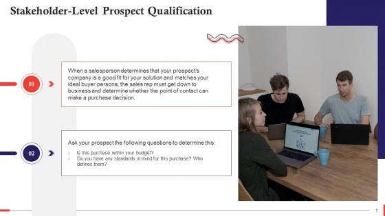 Stakeholder Level Prospect Qualification In Sales Training Ppt