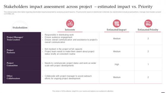 Stakeholders Impact Assessment Effective Management Project Leaders