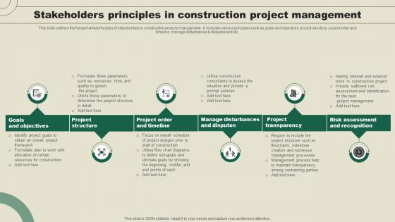 Stakeholders Principles In Construction Project Management