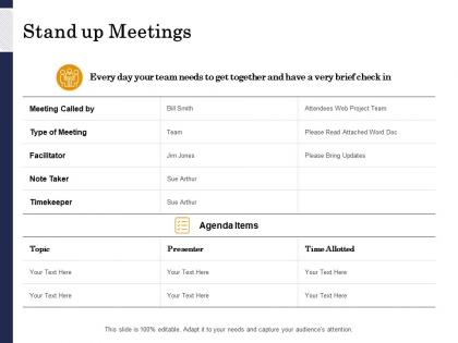 Stand up meetings facilitator ppt powerpoint presentation portfolio icons