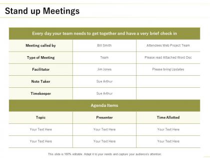 Stand up meetings ppt powerpoint presentation file files