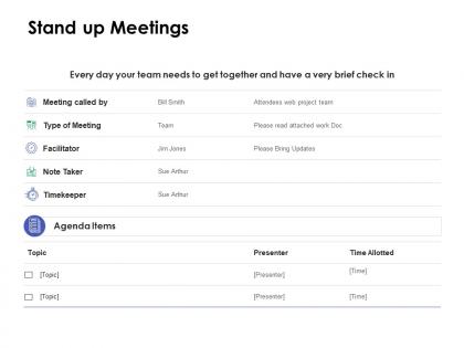 Stand up meetings ppt powerpoint presentation styles inspiration