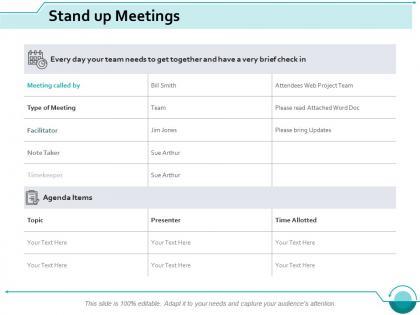 Stand up meetings ppt slides designs download