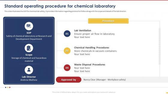 Standard Operating Procedure For Chemical Laboratory