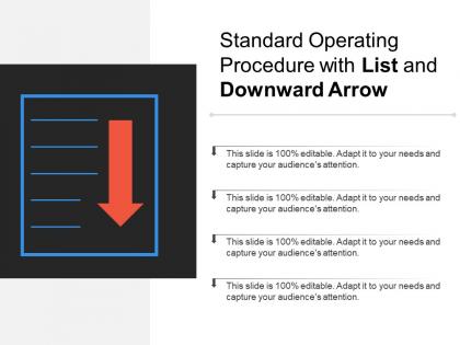 Standard operating procedure with list and downward arrow