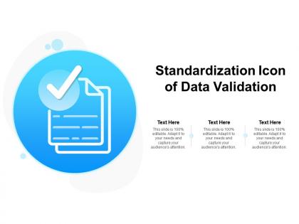 Standardization icon of data validation