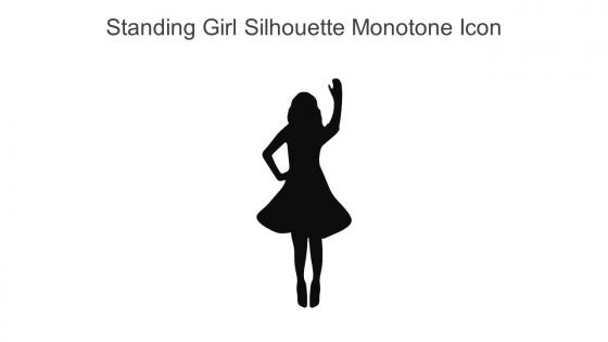 Standing Girl Silhouette Monotone Icon In Powerpoint Pptx Png And Editable Eps Format