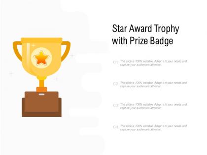 Star award trophy with prize badge