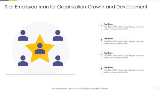 Star employee icon for organization growth and development