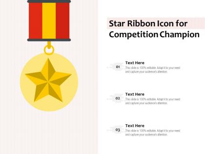 Star ribbon icon for competition champion