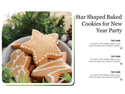 Star shaped baked cookies for new year party