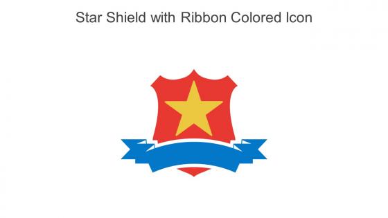 Star Shield With Ribbon Colored Icon In Powerpoint Pptx Png And Editable Eps Format