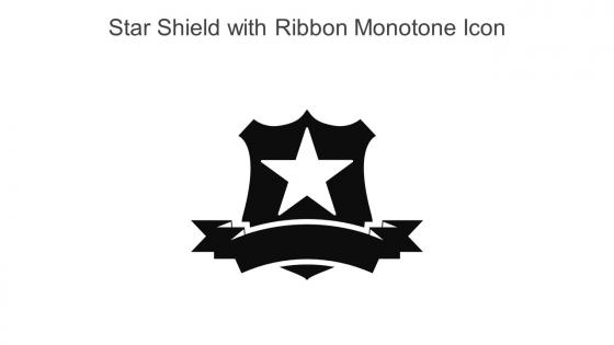 Star Shield With Ribbon Monotone Icon In Powerpoint Pptx Png And Editable Eps Format
