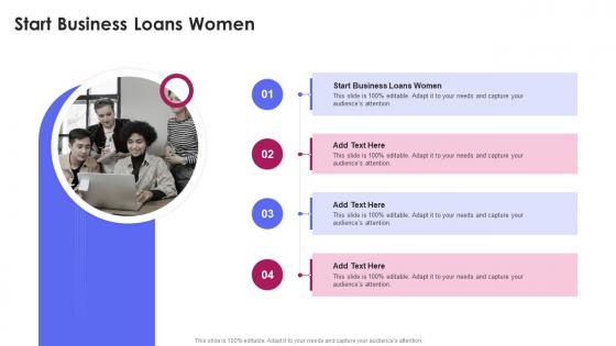 Start Business Loans Women In Powerpoint And Google Slides Cpb